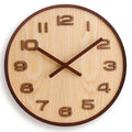 Horloge Murale en Bois de Noyer- Design Scandinave