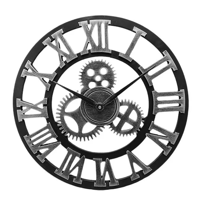 Horloge Murale Vintage Engrenages- Rétro Industrielle