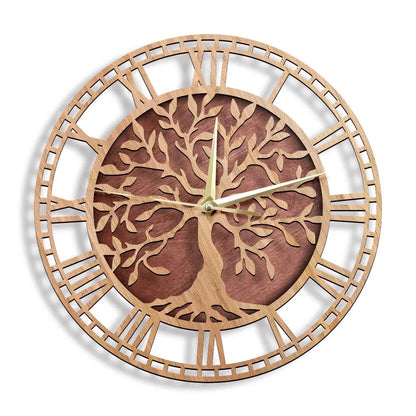 Horloge Murale Motif Arbre en Bois – Élégance Naturelle