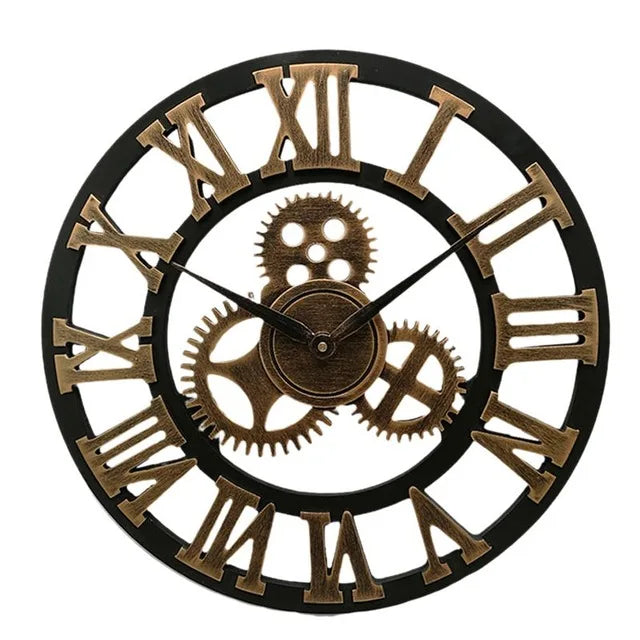 Horloge Murale Vintage Engrenages- Rétro Industrielle