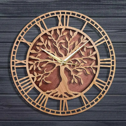 Horloge Murale Motif Arbre en Bois – Élégance Naturelle