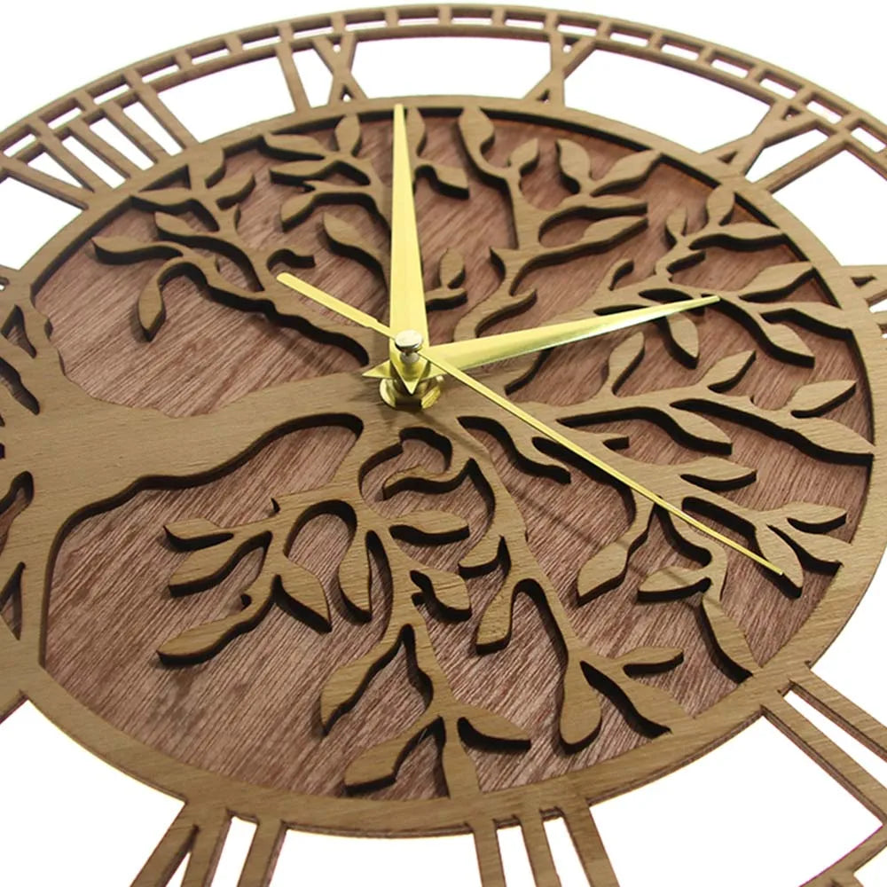 Horloge Murale Motif Arbre en Bois – Élégance Naturelle