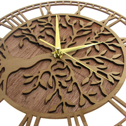 Horloge Murale Motif Arbre en Bois – Élégance Naturelle