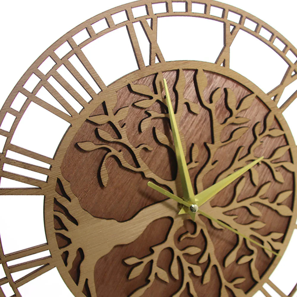 Horloge Murale Motif Arbre en Bois – Élégance Naturelle