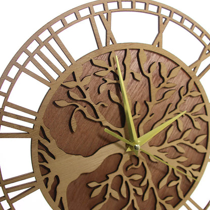 Horloge Murale Motif Arbre en Bois – Élégance Naturelle