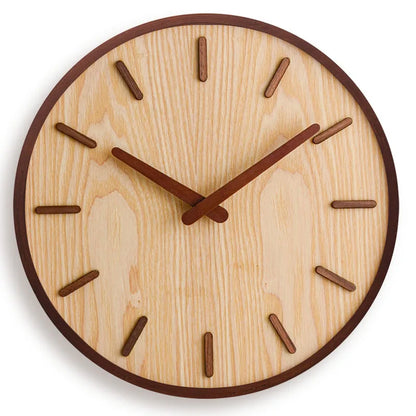 Horloge Murale en Bois de Noyer- Design Scandinave