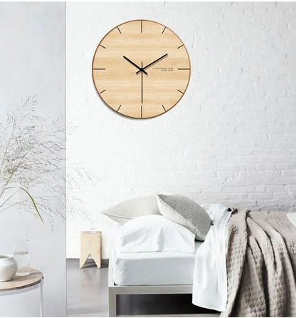 Horloge Murale Bois Naturel et Silencieuse