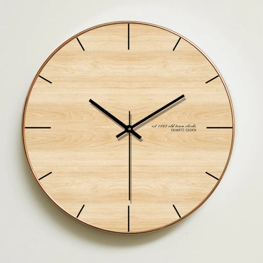 Horloge Murale Bois Naturel et Silencieuse