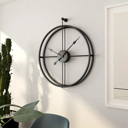 Grande Horloge Murale Design Luxe à Anneaux Sphériques