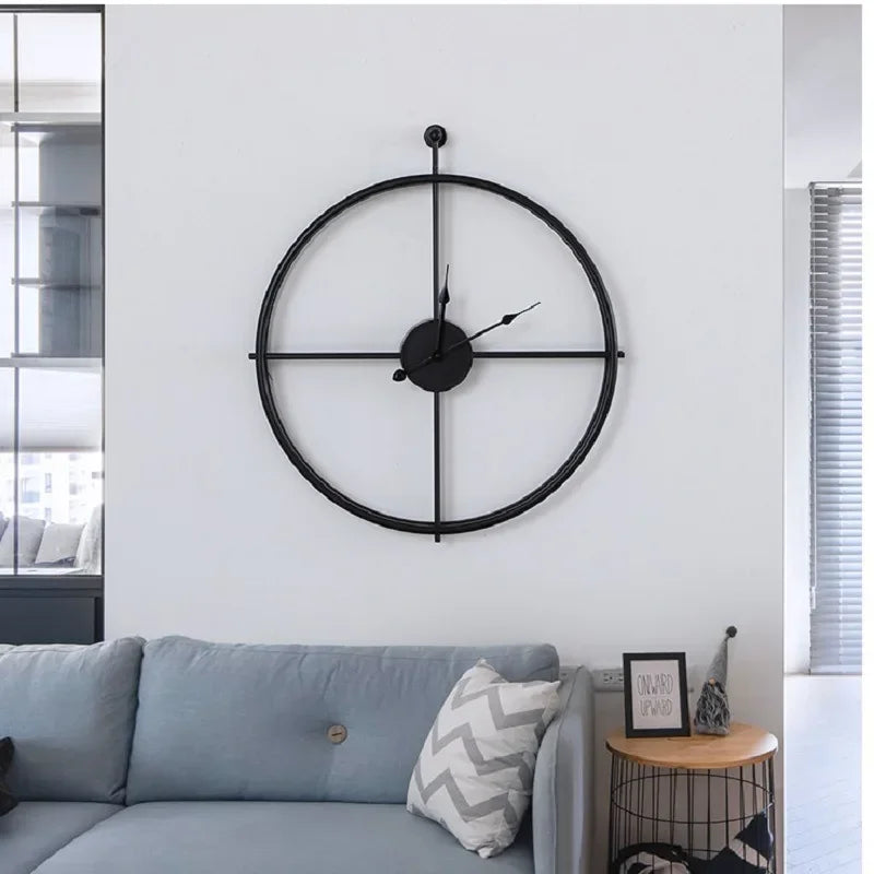 Grande Horloge Murale Design Luxe à Anneaux Sphériques
