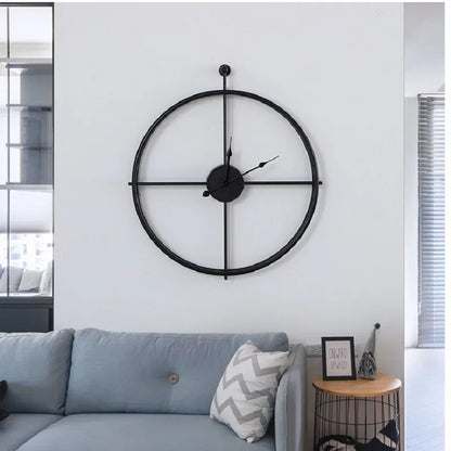 Grande Horloge Murale Design Luxe à Anneaux Sphériques