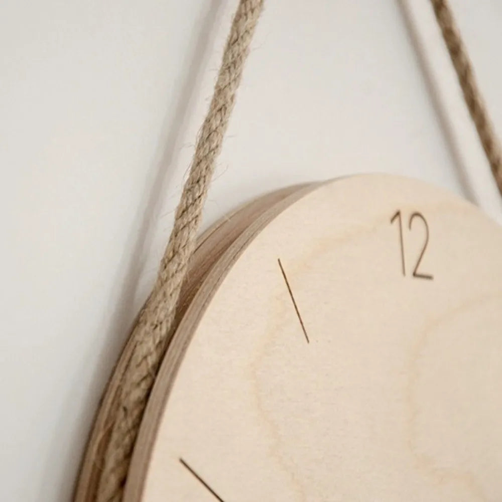 Horloge Murale silencieuse en Bois de Bouleau