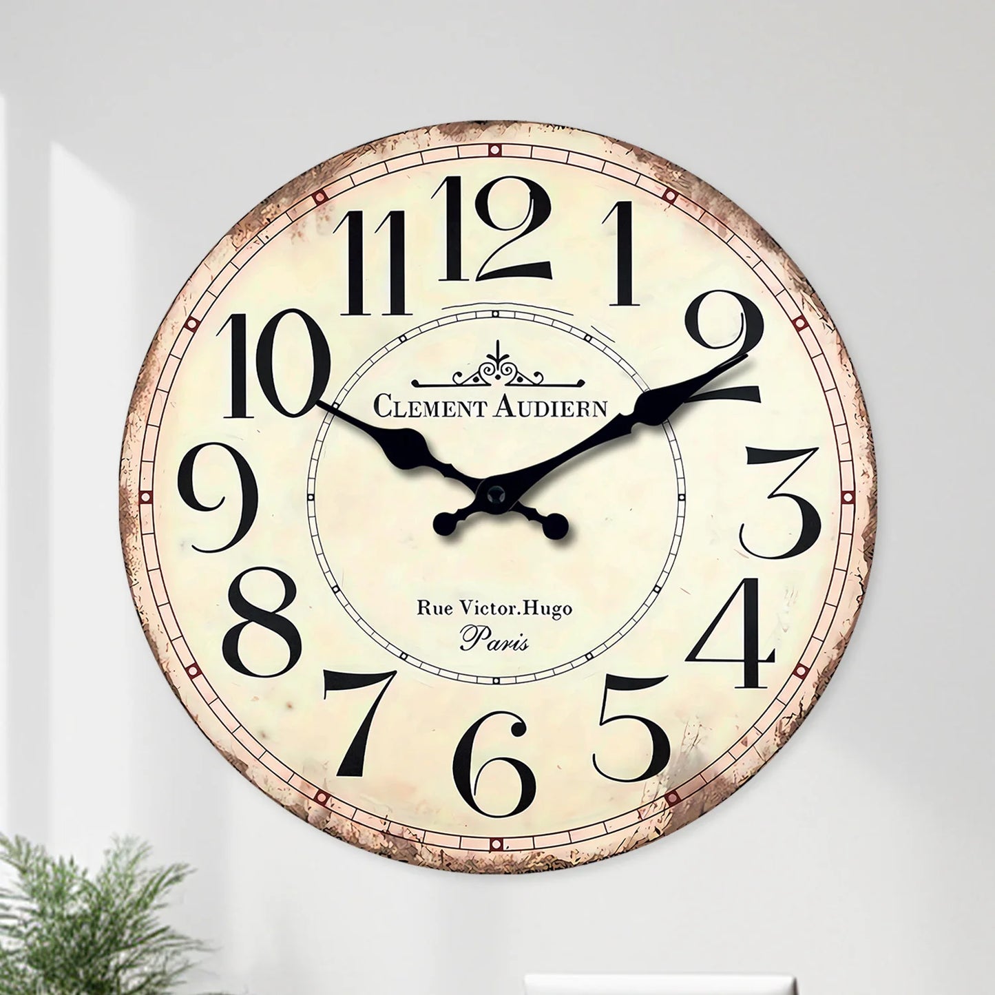 Horloge Murale Vintage en Bois Style Rétro Français