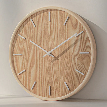 Horloge Murale silencieuse en Bois Naturel