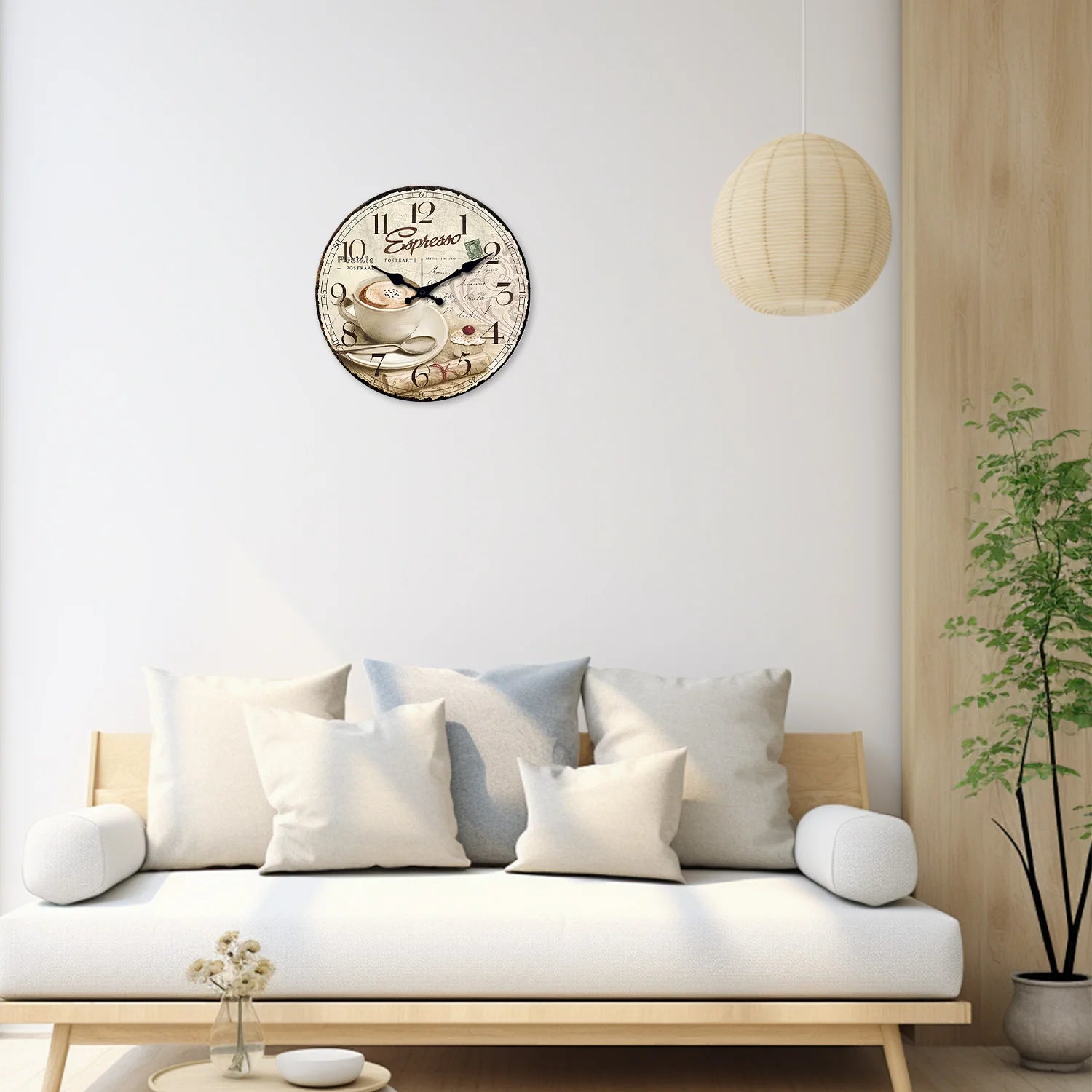 Horloge Murale Vintage Motif Café