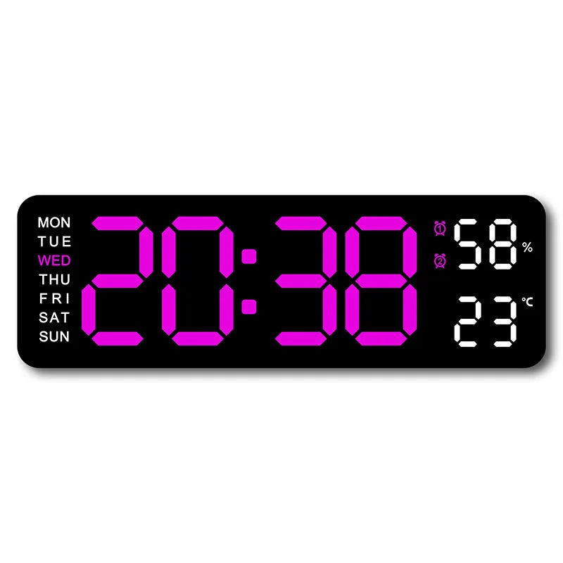 Horloge Murale Digitale LED Minimaliste – Grand Affichage