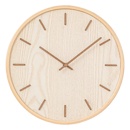 Horloge Murale silencieuse en Bois Naturel