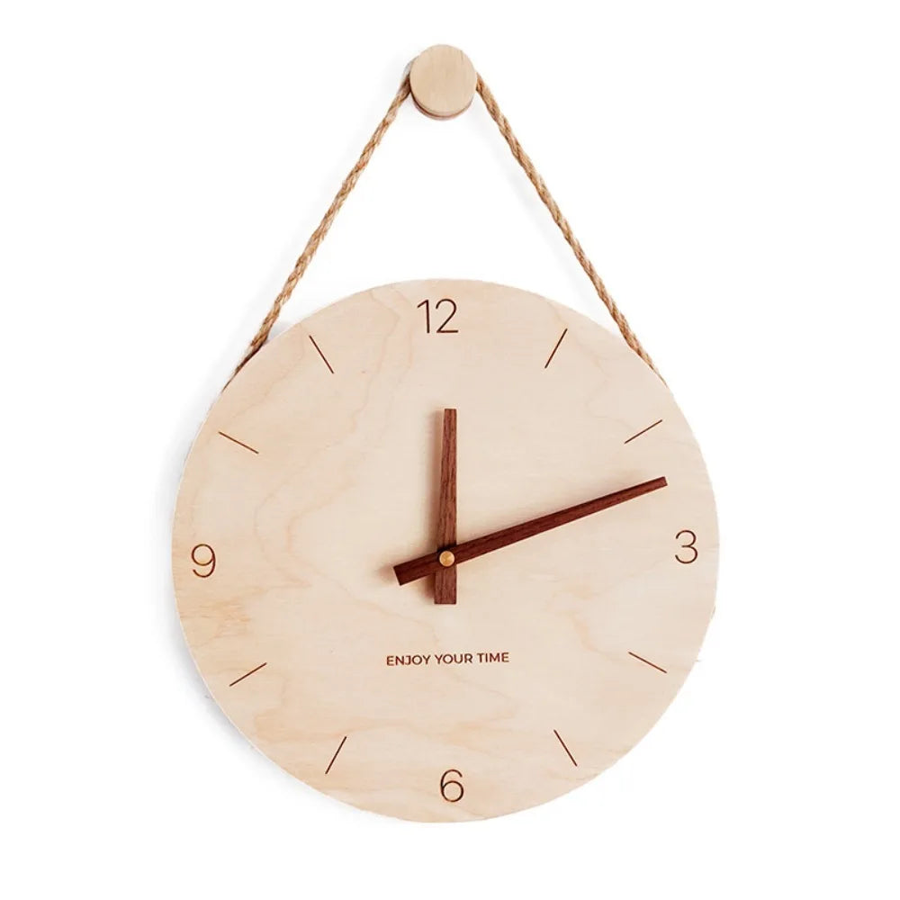 Horloge Murale silencieuse en Bois de Bouleau