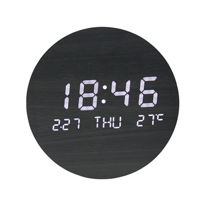 Horloge Murale digitale LED en Bois – Design Minimaliste