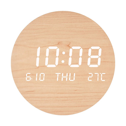 Horloge Murale digitale LED en Bois – Design Minimaliste