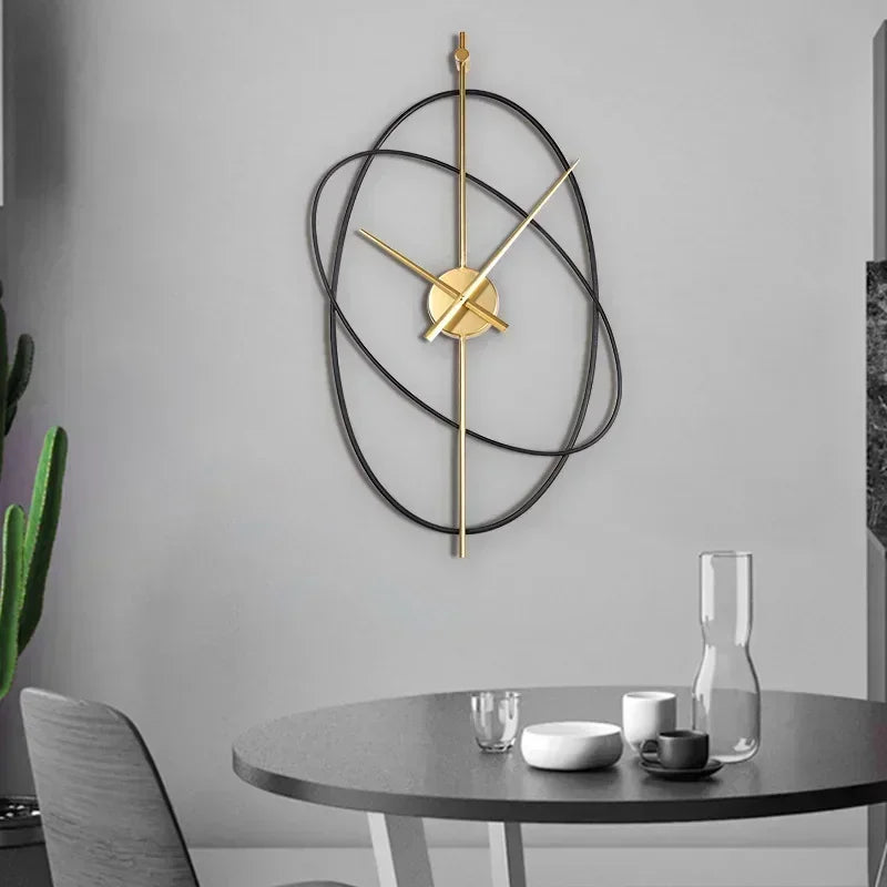 Horloge Murale Design Métal – Style Moderne avec Anneaux Décoratifs