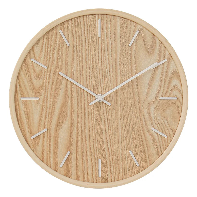 Horloge Murale silencieuse en Bois Naturel