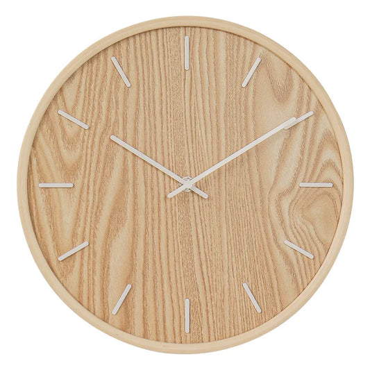 Horloge Murale silencieuse en Bois Naturel