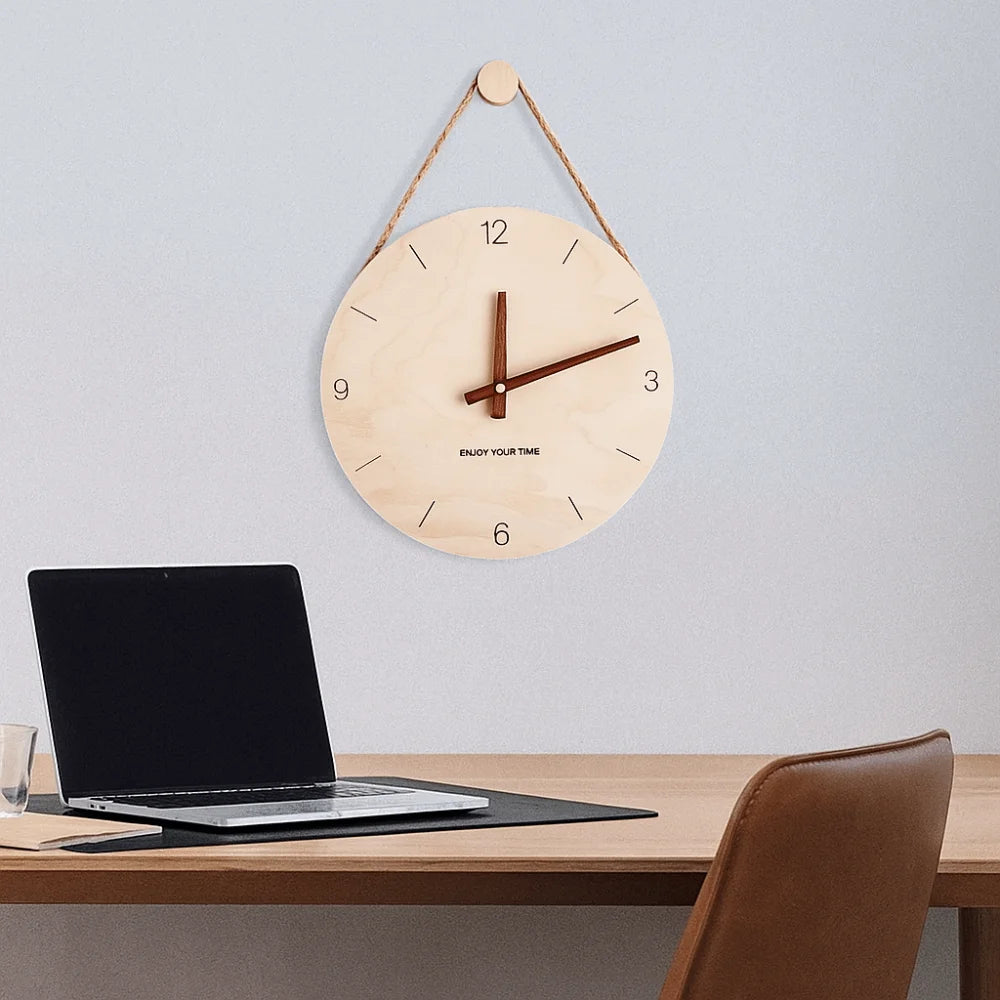 Horloge Murale silencieuse en Bois de Bouleau
