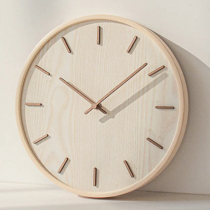 Horloge Murale silencieuse en Bois Naturel