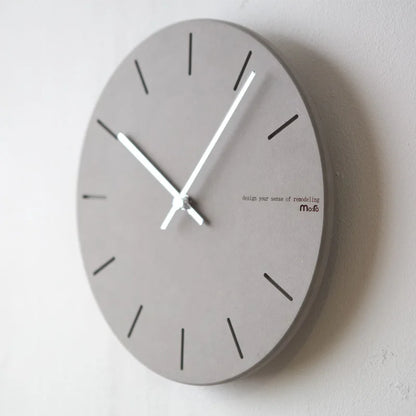 Horloge Murale Minimaliste en Bois – Effet Béton