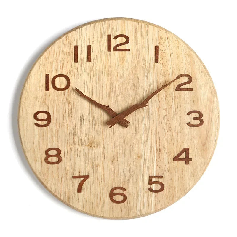 Horloge Murale Japonaise en Bois Massif