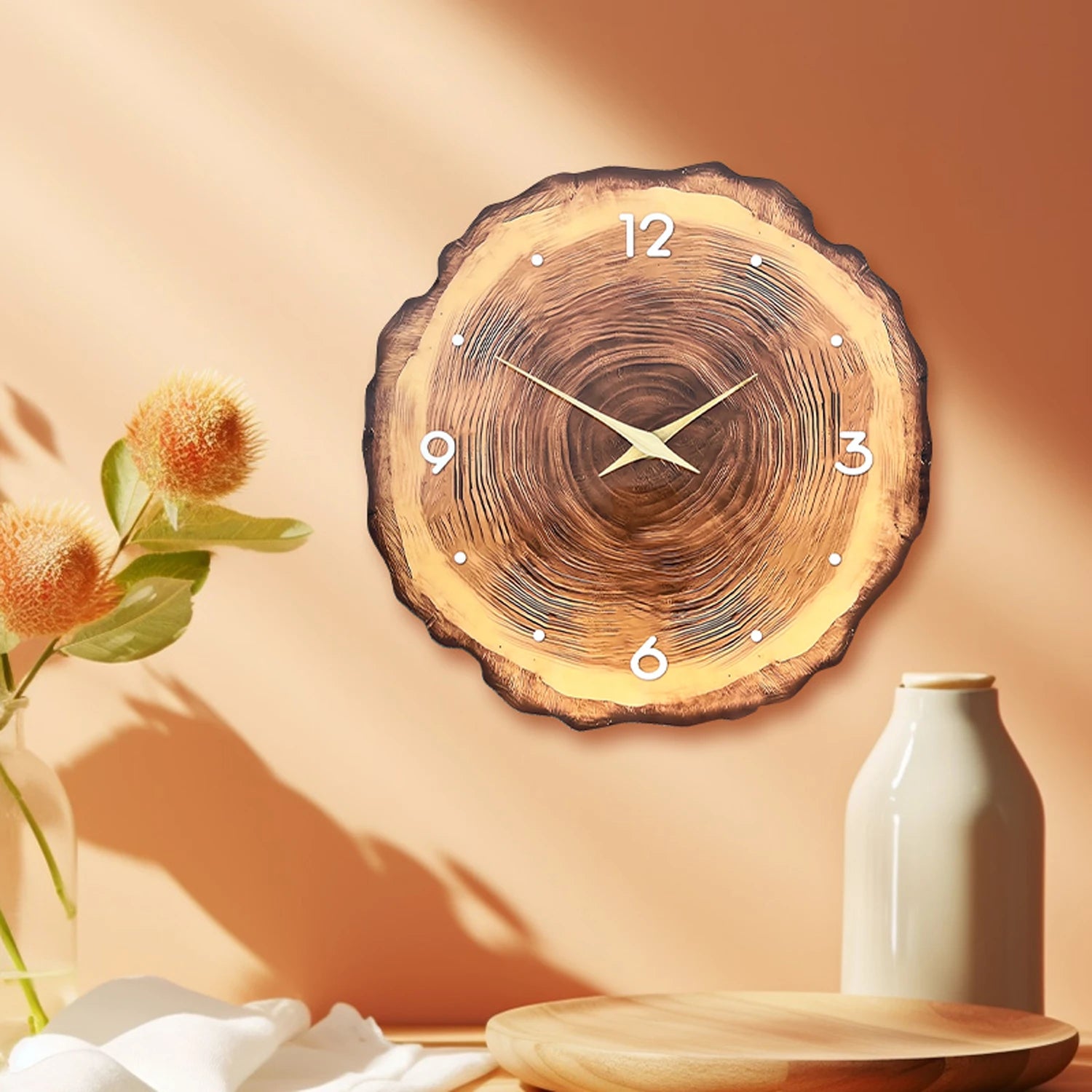 Horloge Murale en Bois Massif