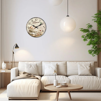 Horloge Murale Vintage Motif Café