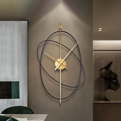 Horloge Murale Design Métal – Style Moderne avec Anneaux Décoratifs