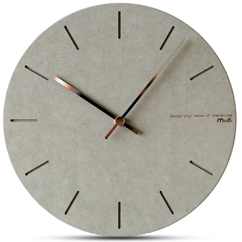 Horloge Murale Minimaliste en Bois – Effet Béton