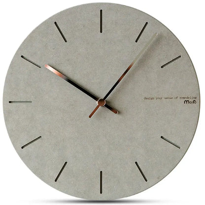Horloge Murale Minimaliste en Bois – Effet Béton