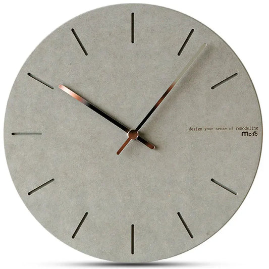 Horloge Murale Minimaliste en Bois – Effet Béton