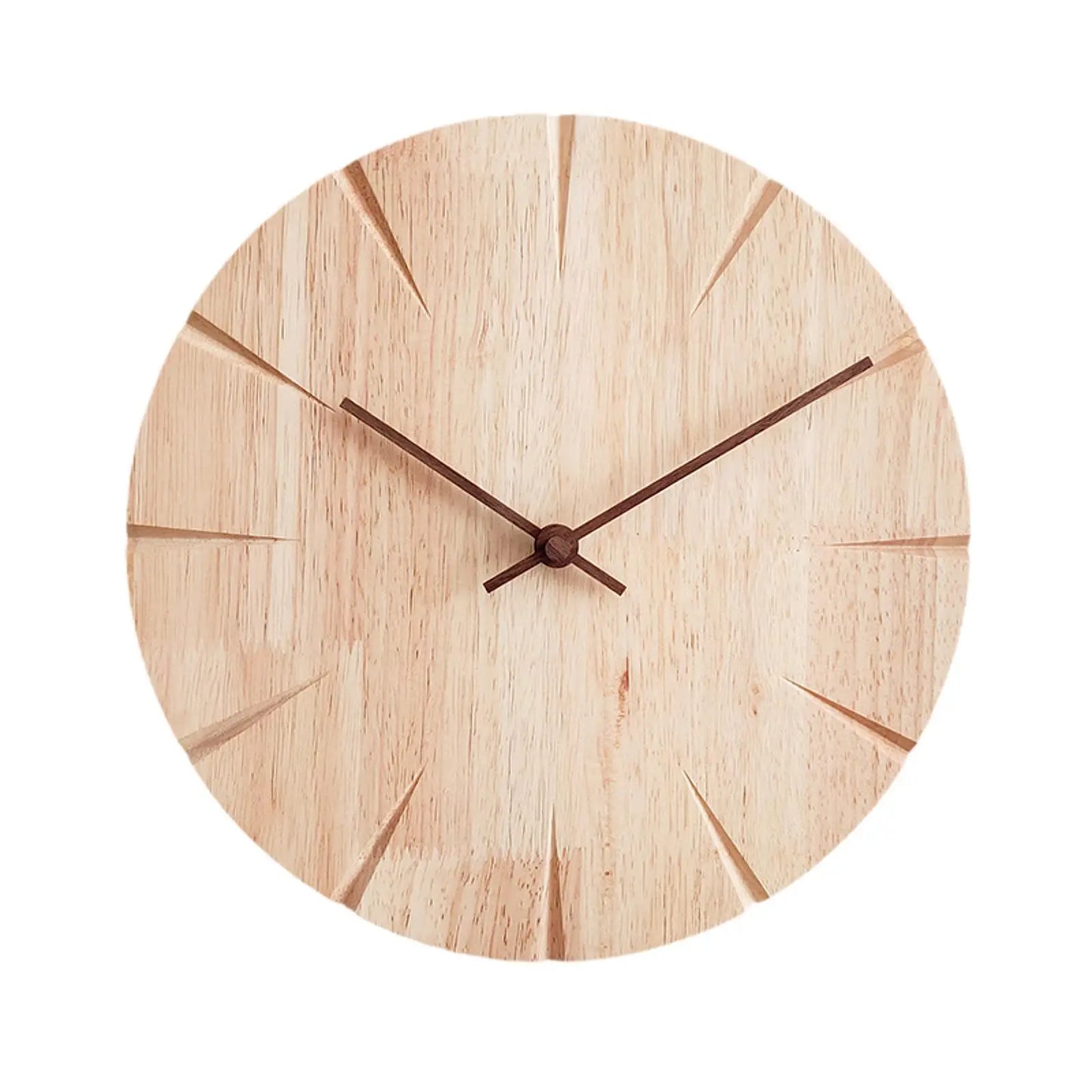 Horloge Murale Silencieuse en Bois Sculpté