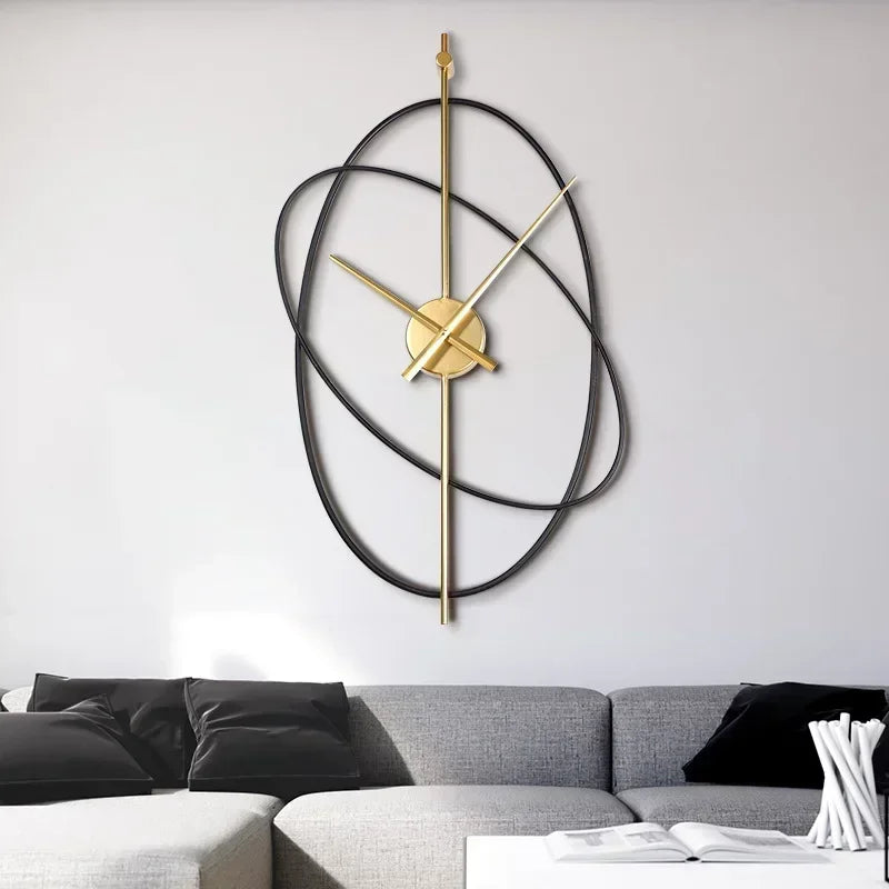 Horloge Murale Design Métal – Style Moderne avec Anneaux Décoratifs