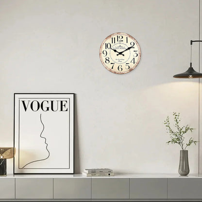 Horloge Murale Vintage en Bois Style Rétro Français
