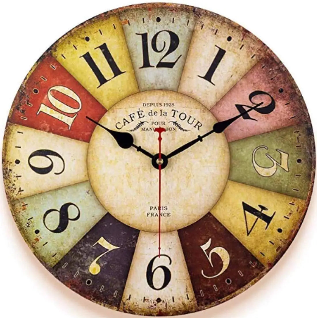 Horloge murale Vintage en Bois- Retro
