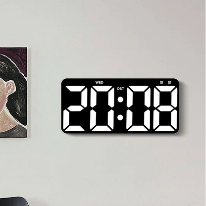 Horloge Murale Digitale LED Minimaliste – Silencieuse
