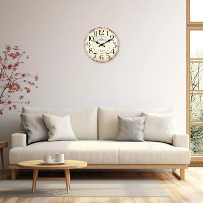 Horloge Murale Vintage en Bois Style Rétro Français
