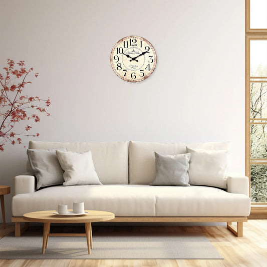 Horloge Murale Vintage en Bois Style Rétro Français