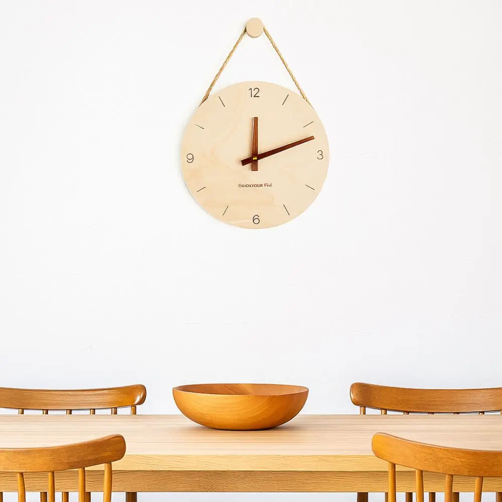 Horloge Murale silencieuse en Bois de Bouleau