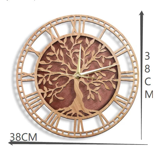 Horloge Murale Motif Arbre en Bois – Élégance Naturelle