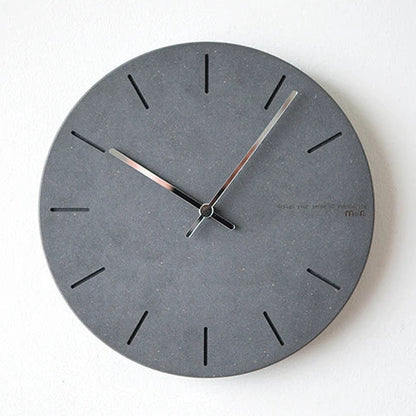 Horloge Murale Minimaliste en Bois – Effet Béton