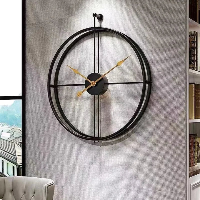 Grande Horloge Murale Design Luxe à Anneaux Sphériques