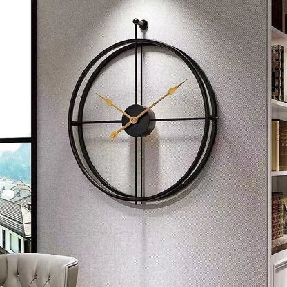 Grande Horloge Murale Design Luxe à Anneaux Sphériques