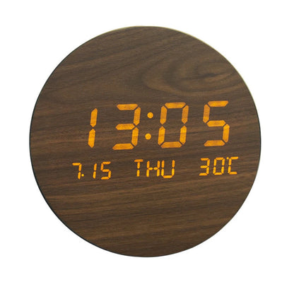 Horloge Murale digitale LED en Bois – Design Minimaliste